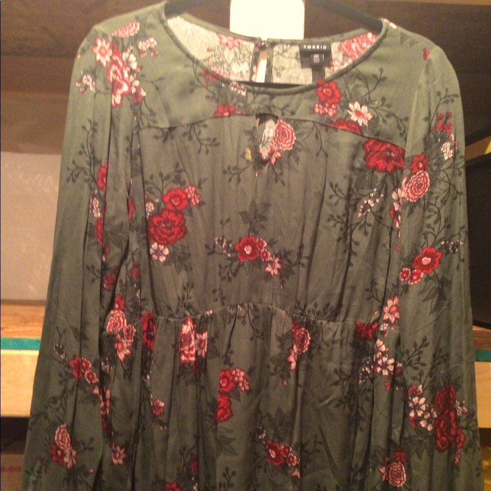 TORRID size 00 or 10/12 peasant blouse.  Never worn perfect condition
